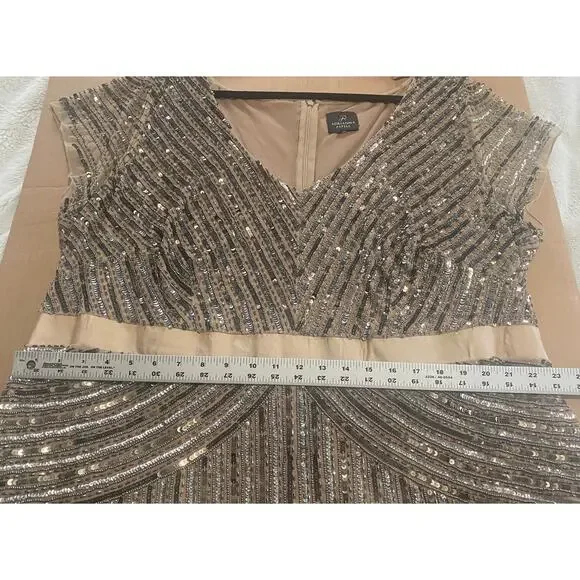 ADRIANNA PAPELL DRESS GOWN MOTHER OF THE BRIDE EVENING FORMAL WEDDING GUEST - Picture 15 of 16